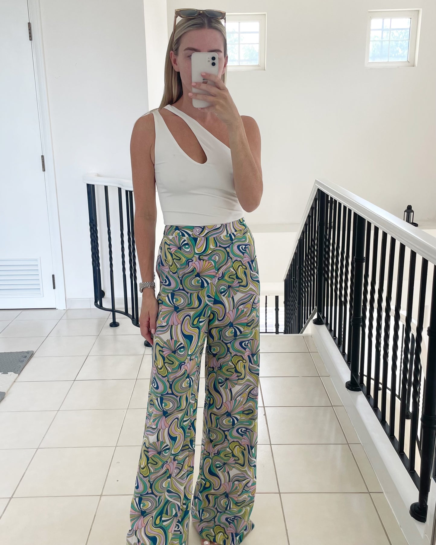 Printed Flared Trousers