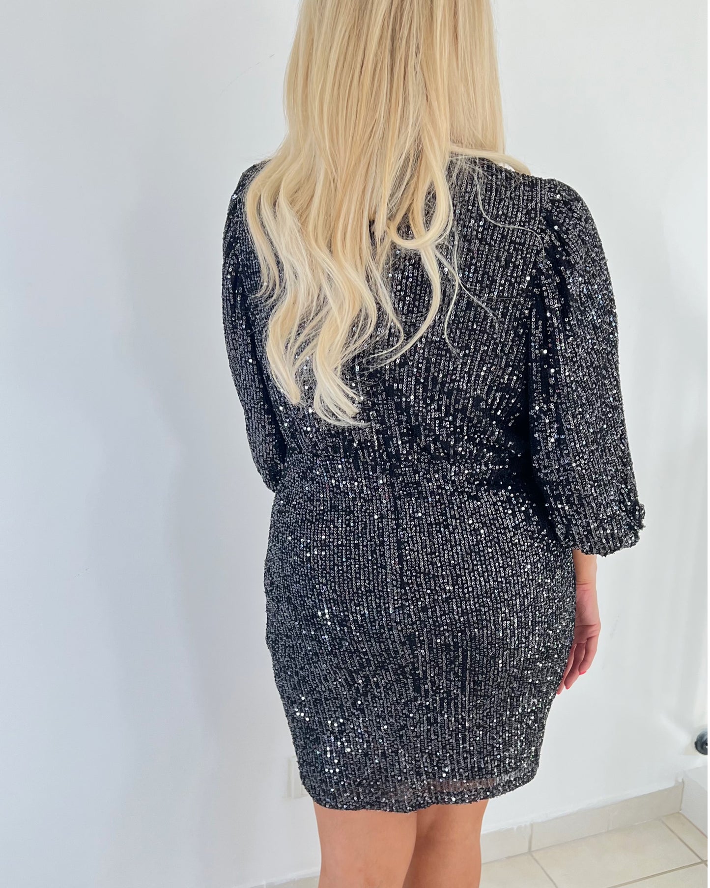 Sequin Dress with Bell Sleeves
