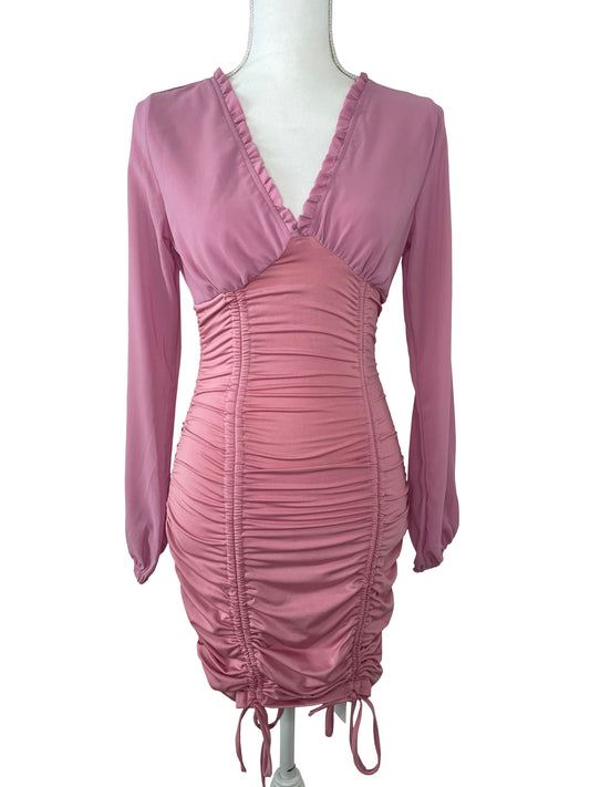 Long Sleeve Bodycon Dress in Pink