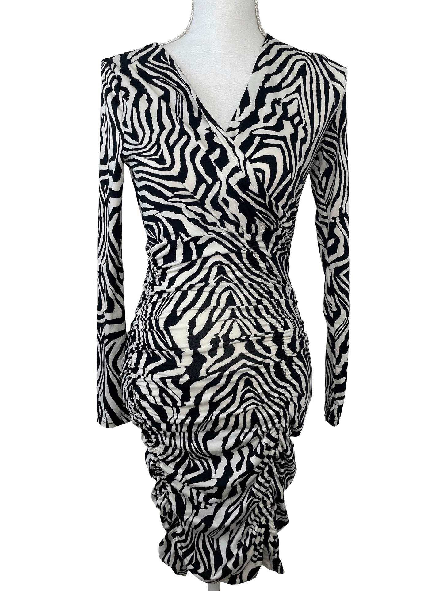 Zebra print long sleeve dress