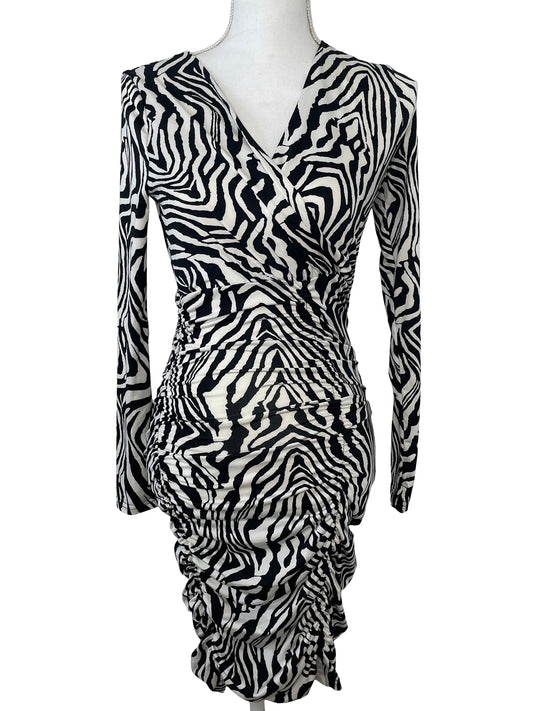 Zebra print long sleeve dress
